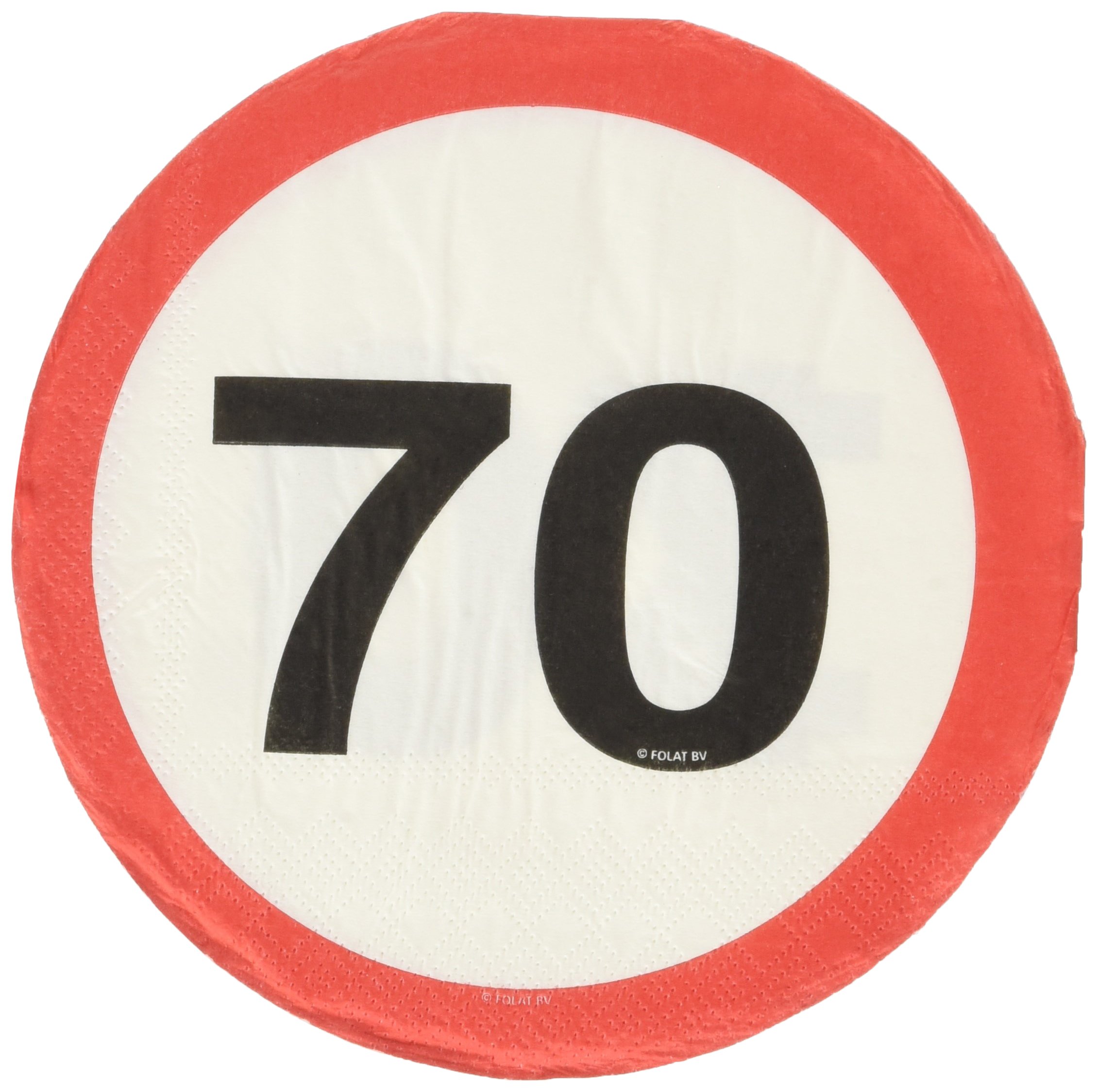 Folat - 70th Birthday Traffic Sign Napkins - 20 pieces