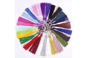 Silky Handmade Soft Tassels, 200 Pieces 15cm Floss Bookmark Tassels with Cord Loop for Jewelry Making, DIY Projects, Bookmark