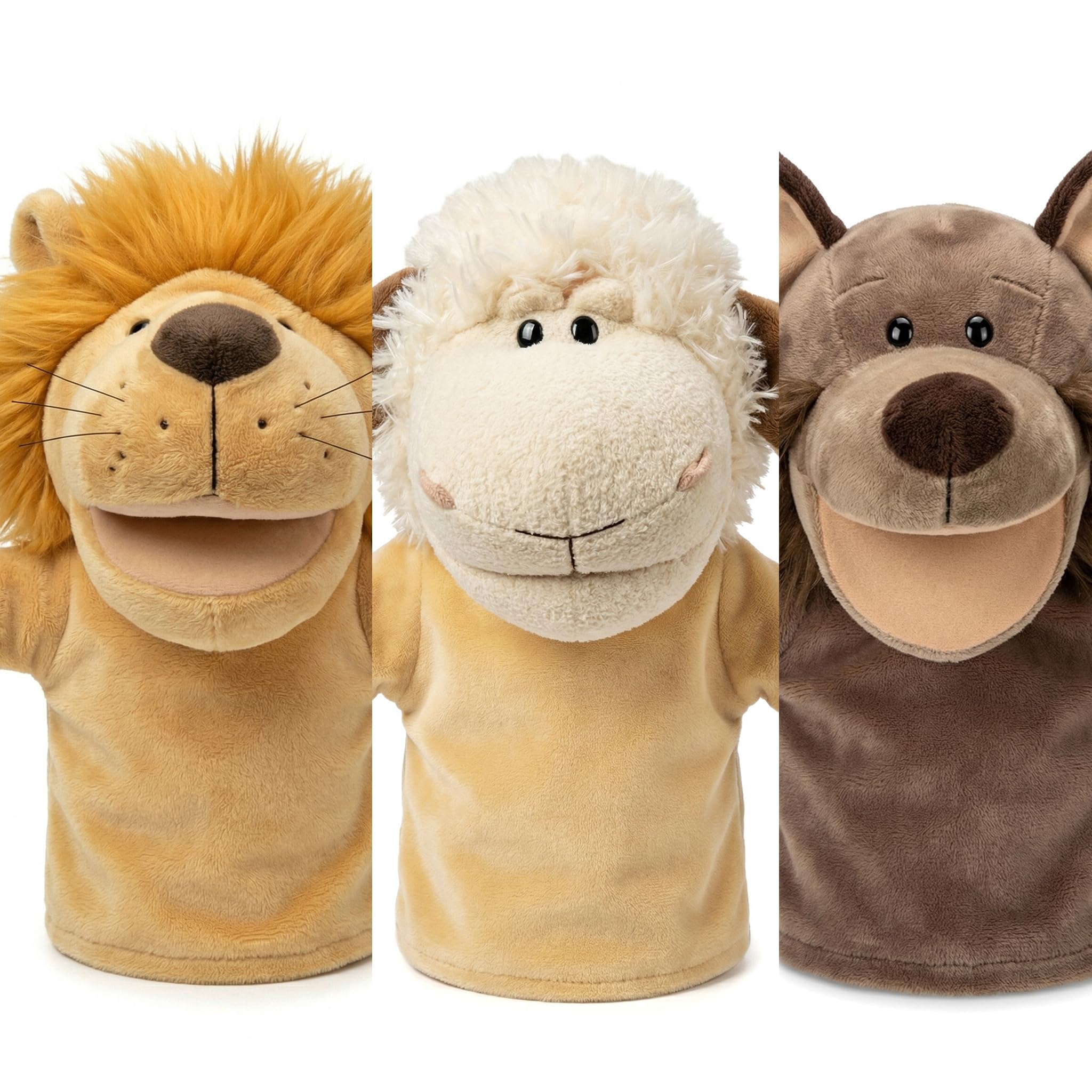 LOMTRATS Animal Hand Puppets for kids,Toddler Includes Wolf Tiger Lion Monkey So on Movable Open Mouths, Perfect for Storytelling,Teaching,Preschool,Birthday Gifts β image 1