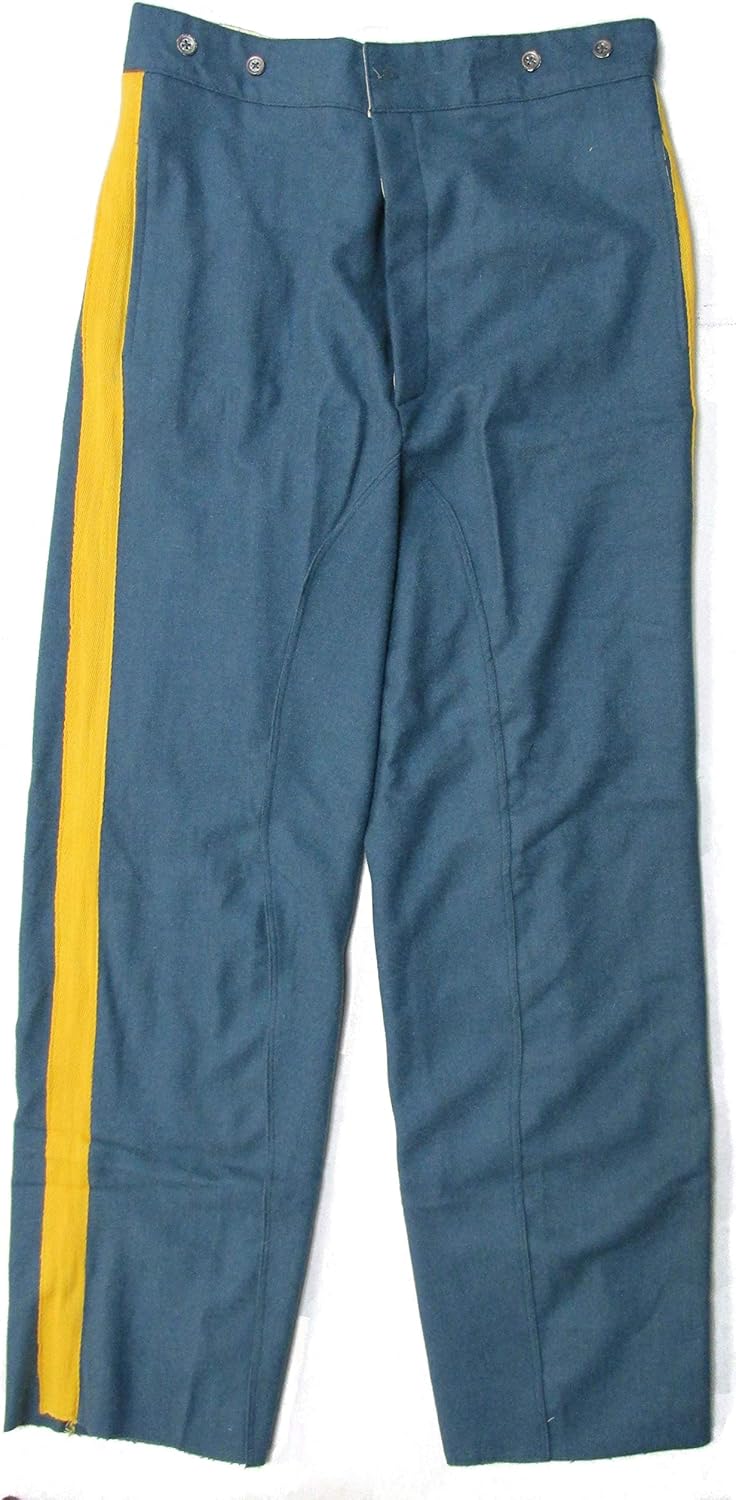 blue and yellow striped pants