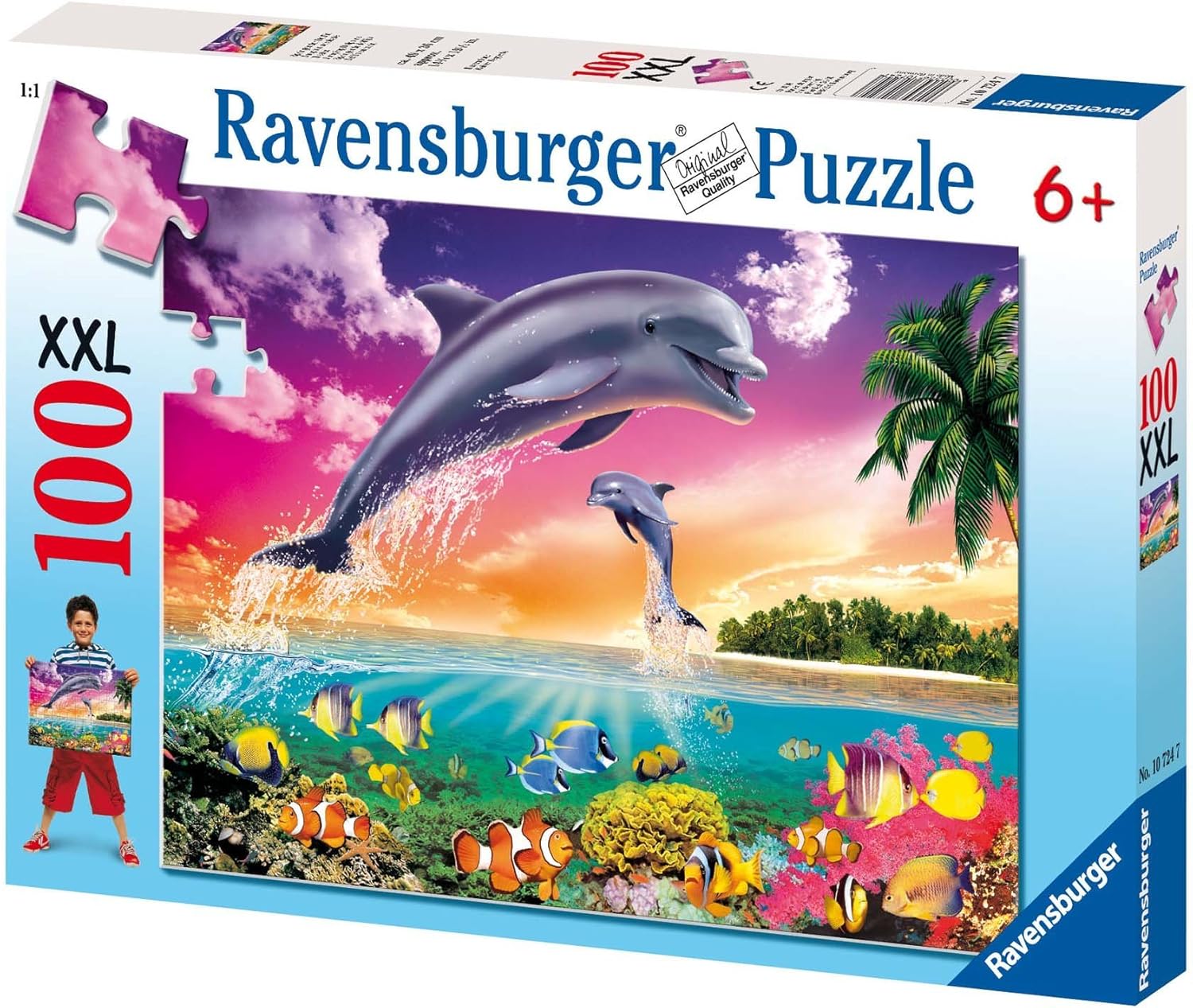 Ravensburger 10724 Puzzle 100 Pièces XXL Dauphin acrobate Amazon.fr Jeux et Jouets