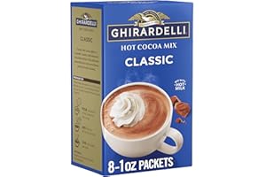 GHIRARDELLI Classic Hot Cocoa Mix – Rich and Creamy Premium Hot Chocolate Made with Premium Cocoa, 8 Single-Serve 1 oz Packets