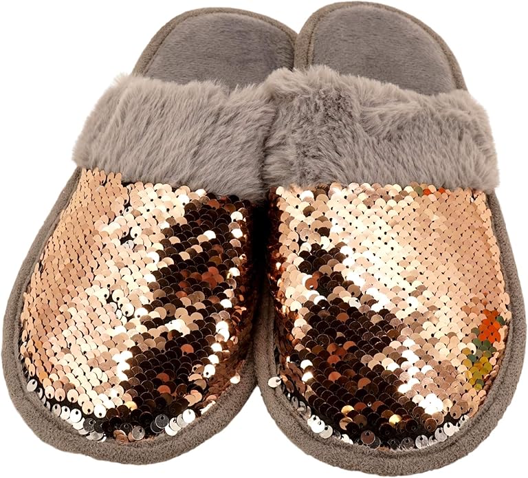 Buy Smart Trend Reversible Sequin Slippers Women (1 Pair, Gold and