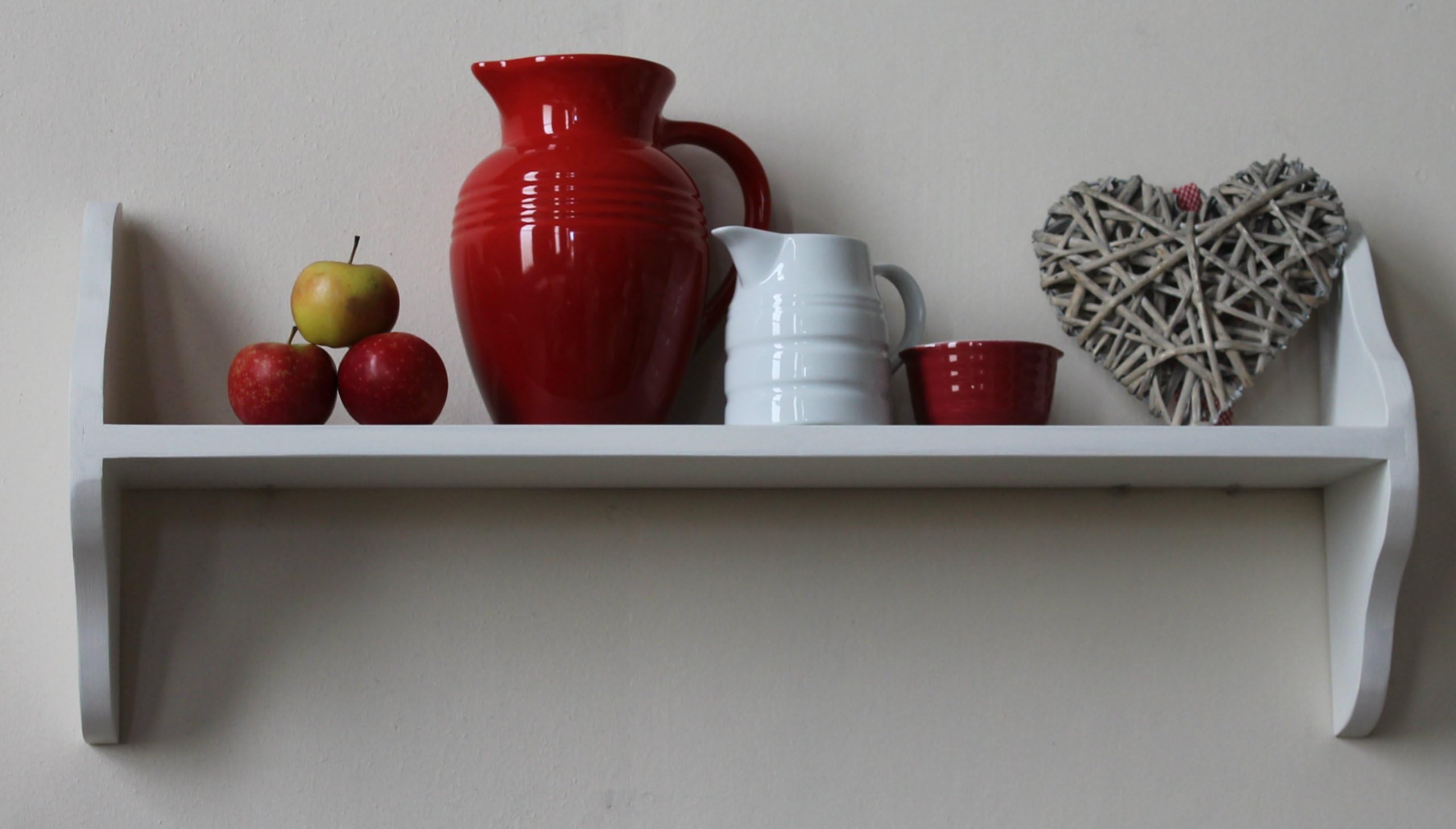 Ready To Hang Shelving White Wooden One Tier Shelf Bedroom Book Ledge Kitchen Vintage Wall Hanging Storage Shelf Traditional Painted Wall Hanging Bookshelf 6 Sizes