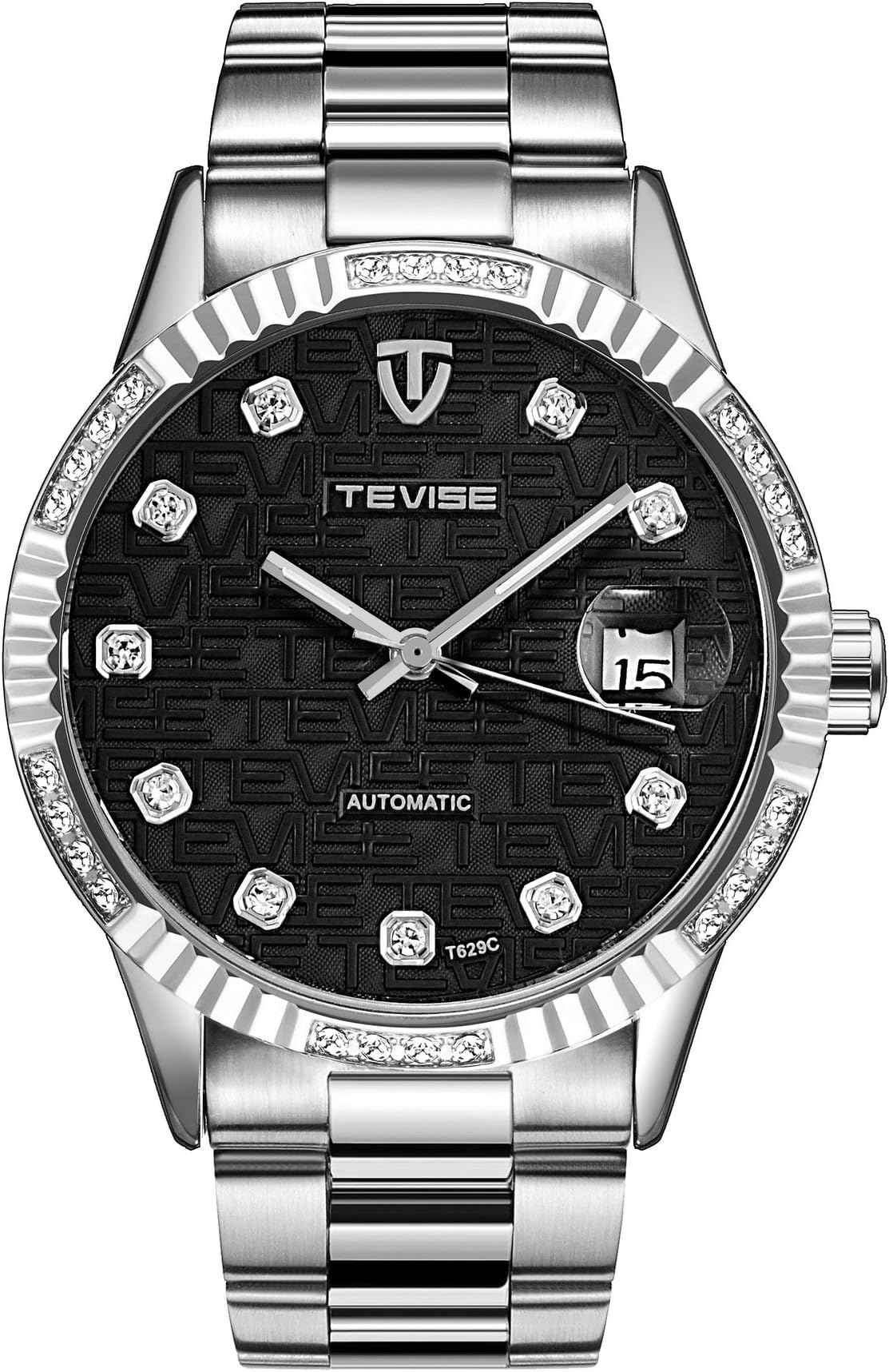 Luxury Luminous Automatic Mechanical Watch for Men Luminous Diamond Stainless Steel Man Business Wristwatch