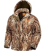 NEW VIEW Camo Hunting Jackets for Men, Warm Fleece Lined Hunting Jacket with Hood, Quiet Water Resistant Hunting Clothes