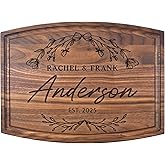 Premium Walnut Personalized Cutting Board – Custom Engraved Charcuterie Board, Christmas Gift for Couples & Families, Perfect for Housewarming, Wedding, Engagement & Anniversary