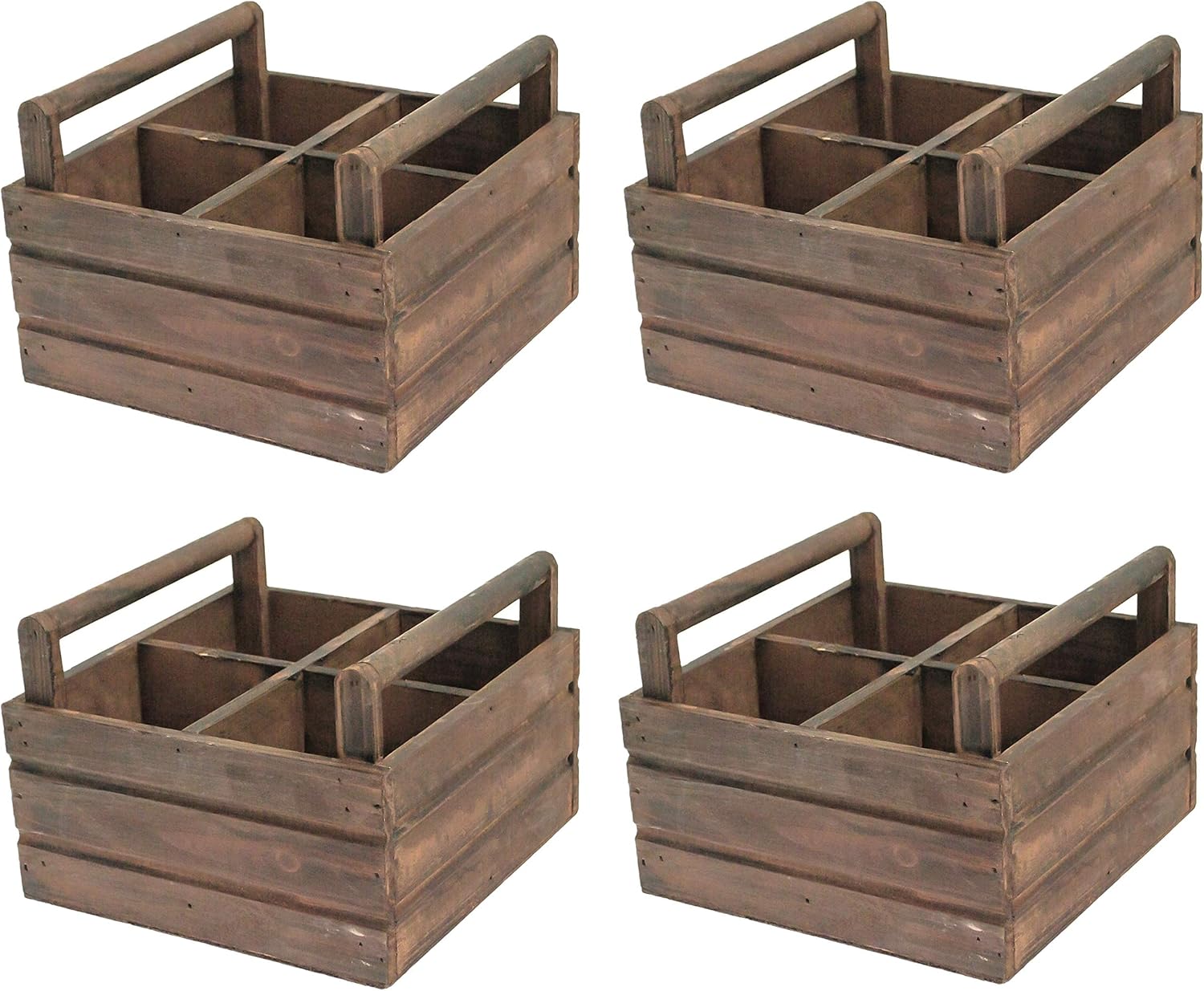 east2eden Vintage Wooden Covent Garden Condiment Holder Serving Crate