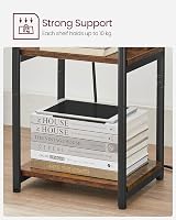 VASAGLE Slim Side Table with Charging Station Rustic Brown Black 30x34x58 cm view 7
