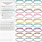 Yinkin 36 Sets Christian Gifts Bulk Scripture Bracelets Adjustable Bible Bracelets Fruit of The Spirit Handmade Braided Religious Gifts for Teachers Students Church Sunday School Party Favors