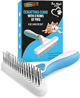 Fur Magic Dematting Comb for Dogs — Double Row Stainless Steel Pins