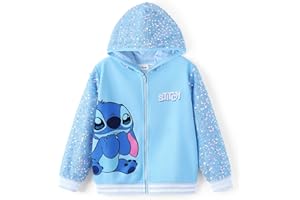 Disney Frozen Elsa Stitch Minnie Mouse Toddler Girl Jacket Sequin Zipper Hoodie Sweatshirt Coat Birthday Clothes 3-13 Years