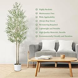 Alupssuc Tall 7ft Artificial Olive Trees, Faux
