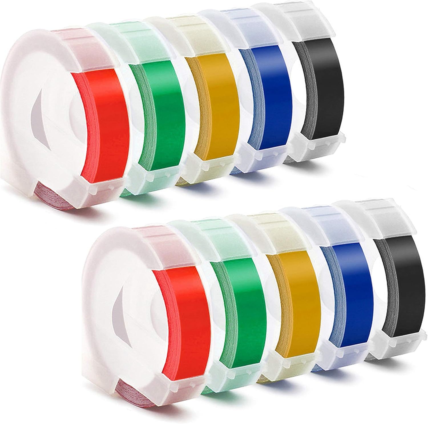 3D Plastic Embossing Label Tape Compatible DYMO Embossing Label Makers,3/8''x 9.8