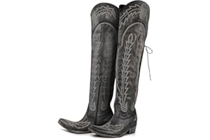 MissHeel Over the Knee Cowboy Boots for Women Adjustable Thigh High Cowgirl Boots
