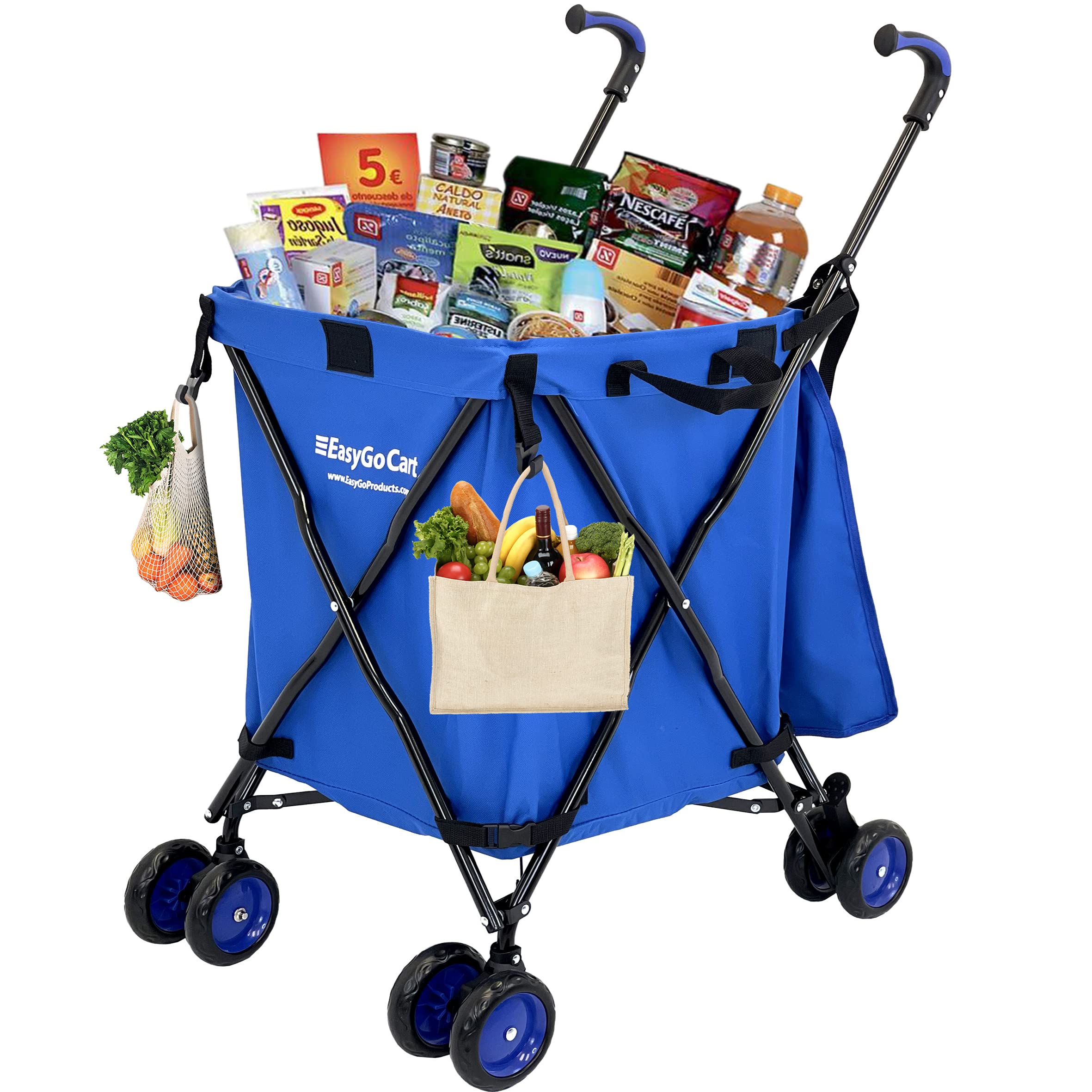 EasyGo Rolling Cart Folding Grocery Shopping Cart
