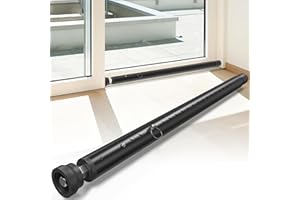 WOOFOG Sliding Door Security Bar,Window Inside Security Bar,17-50 Inch Adjustable Patio Glass Door/Window Lock Bar for Burglar Prevention/Child Safety,Window Stopper for Sliding/Vertical Windows - Black-1Pcs