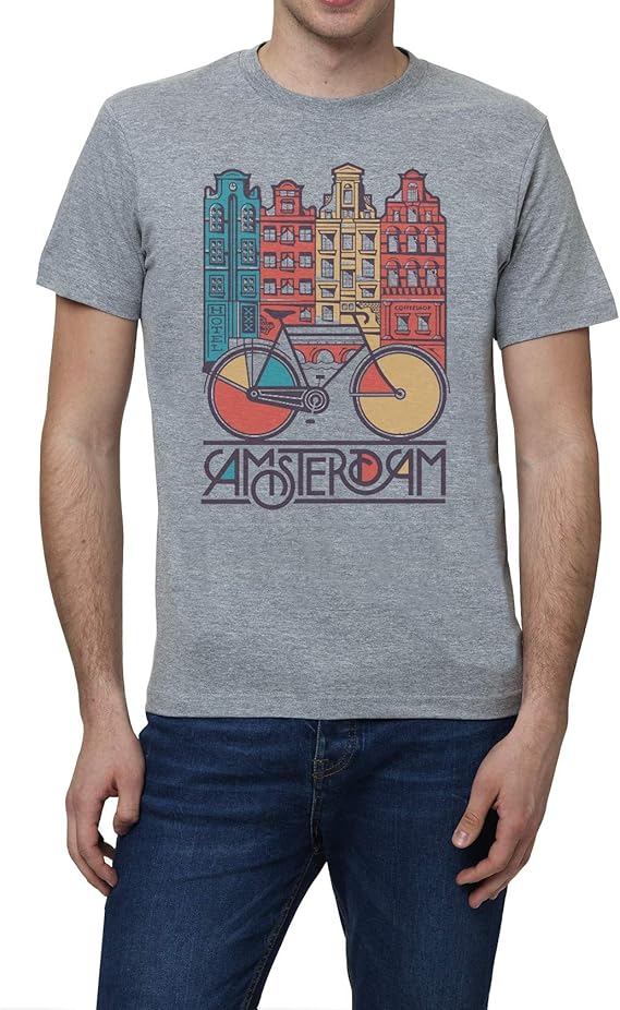 Amsterdam Men's Mens Men Grey TShirt Tshirt T Shirt Tee Amazon.co.uk