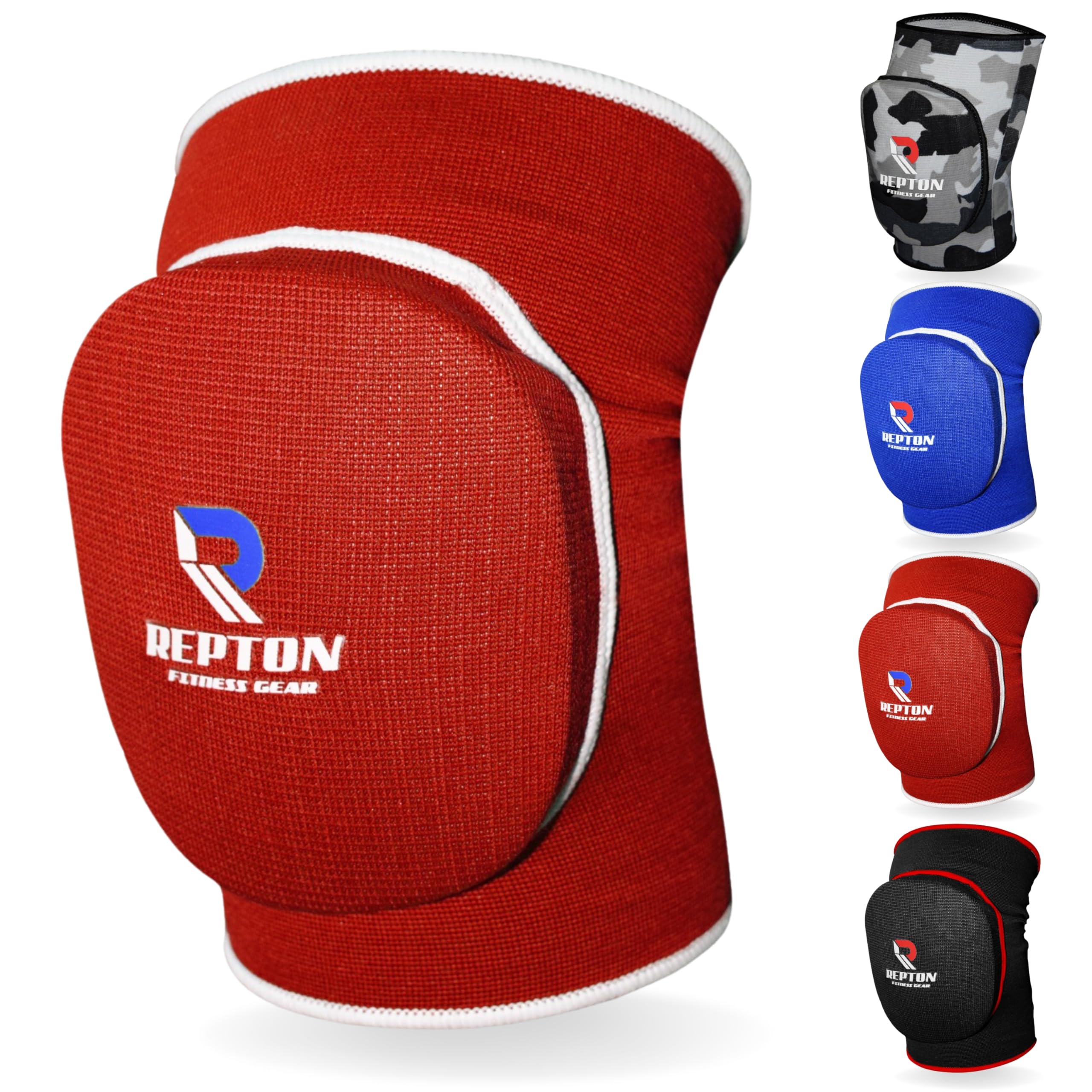 Protective Knee Pads | Elasticated Gel Padded Knee Support Sleeves for Work, Gardening, and Sports | Thick Poly-Cotton, Anti-Slip, Comfortable Knee Pads for Men & Women (Red, L/XL)