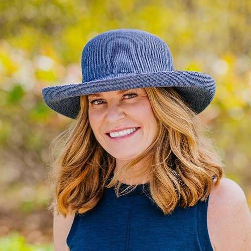 Wallaroo Women’s Victoria Sun Hat (French Navy) – Wide Brim, Packable,  Adjustable, Breathable, Lightweight Mes