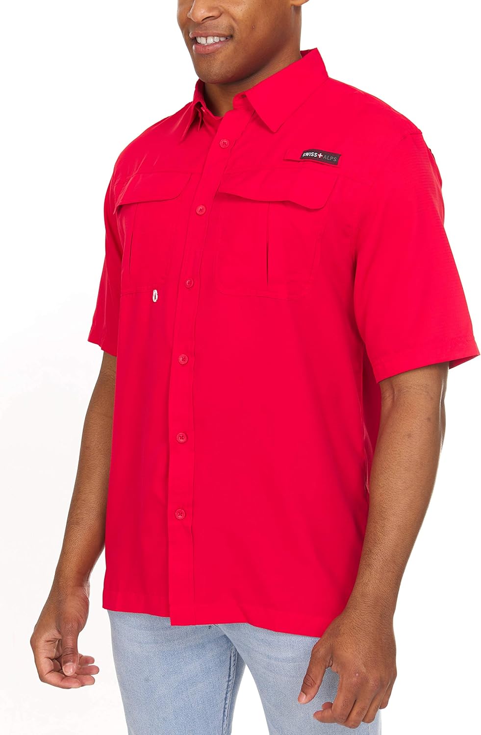 Swiss Alps Mens Short Sleeve Lightweight Breathable Outdoor Fishing Shirt at  Men’s Clothing store