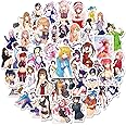 100Pcs Kawaii Sexy Anime Girl Stickers Pack,Vinyl Waterproof Sexy Cartoon Hot Girl for Teens Mens,Cute Anime Girl Stickers for Water Bottles,Laptop,Hydroflask