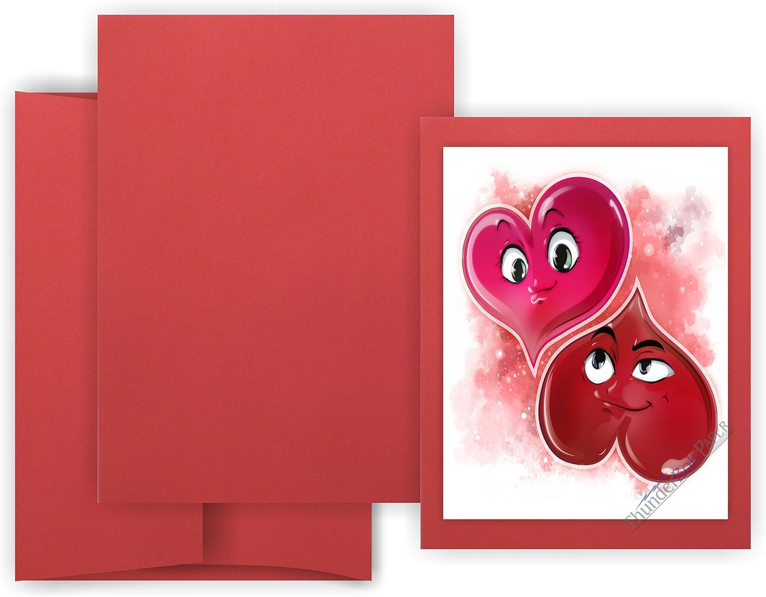 4X6 Folded Size with A-6 Envelopes - Bright Apple Red - 25 Sets - (6X8 Cards Scored to Fold in Half) White Labels - Blank Matching Pack - Invitations, Greeting, Thank You, Notes, Holidays, Weddings : Office Products