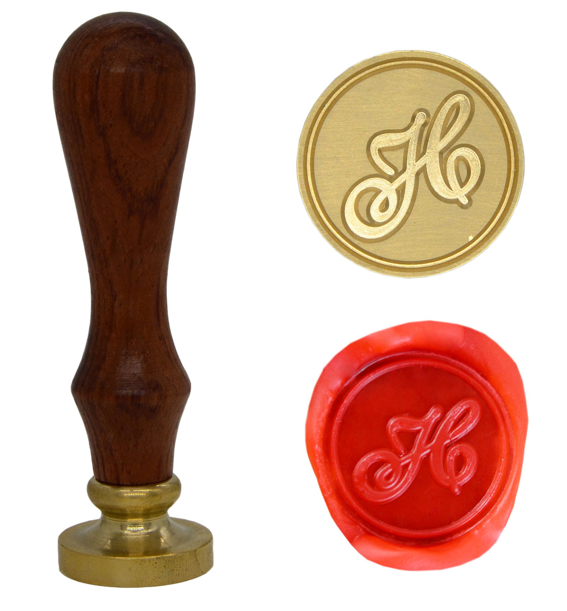Wax Seal Stamp Letter A-Z, Alphabet Initial Sealing Stamp for Christmas & Thanksgiving Cards, Wedding Invitation W-S-2 (Letter H)