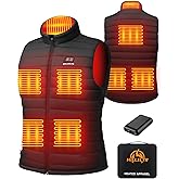 HILLSLTR Men's Heated Vest with 20000mAh 7.4V Rechargeable Battery Pack - Electric Heating Vest for Outdoor Activities