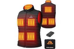 HILLSLTR Men's Heated Vest with 20000mAh 7.4V Rechargeable Battery Pack - Electric Heating Vest for Outdoor Activities