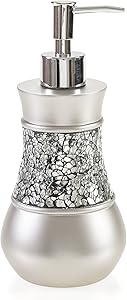 Creative Scents Hand Silver Soap Dispenser, Countertop Decorative Lotion Pump, Resin Shower Dispensers, for Elegant Bathroom Décor