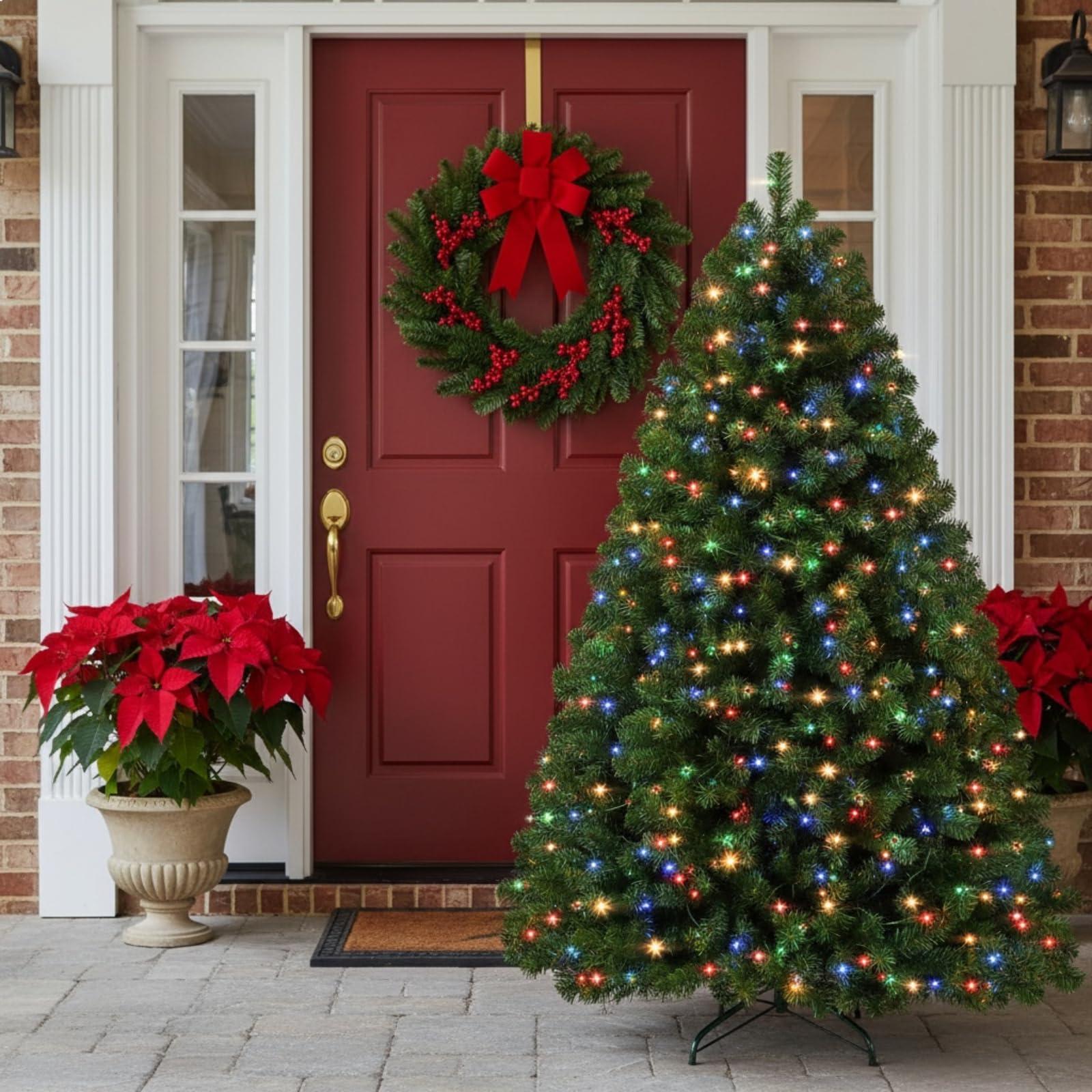 Himimi Árbol de Navidad Artificial Premium de 180 cm con iluminación LED RGB, 1000 Puntas de Ramas, Soporte de Metal, Ramas Plegables, Guantes incluidos, árbol de Navidad para decoración navideña