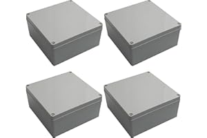 DJC Supply Co. 6" x 6" x 3" Weather & Dust Proof PS Plastic Junction Conduit Box Electronics Enclosure (5.5"x5.5"x3" Interior dimension) 4 PACK