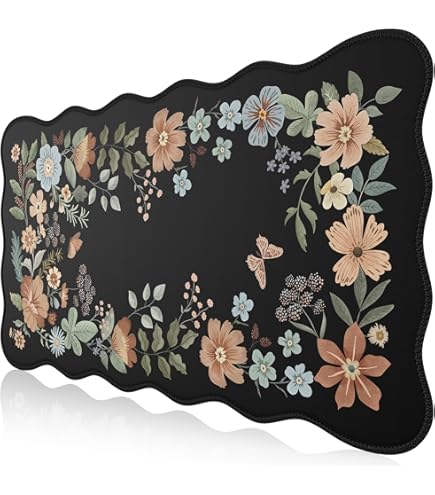 ICasso Desk Cover Mat, 4in1 Floral Large Mouse Pad With Wrist Rest, Desk Matt For Desktop, Anti-Slip XXL Big Computer Ergonomic Mousepad With Wrist Support For Keyboard And Mouse (Elegant Flowers - View #8
