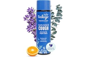 Oilogic Stuffy Nose and Cough Vapor Bath Relief for Babies & Toddlers, Essential Oil Breathe Blend - Pediatrician & Dermatologist Tested Formula Naturally Soothes with Essential Oils- 266ml (9 fl oz)