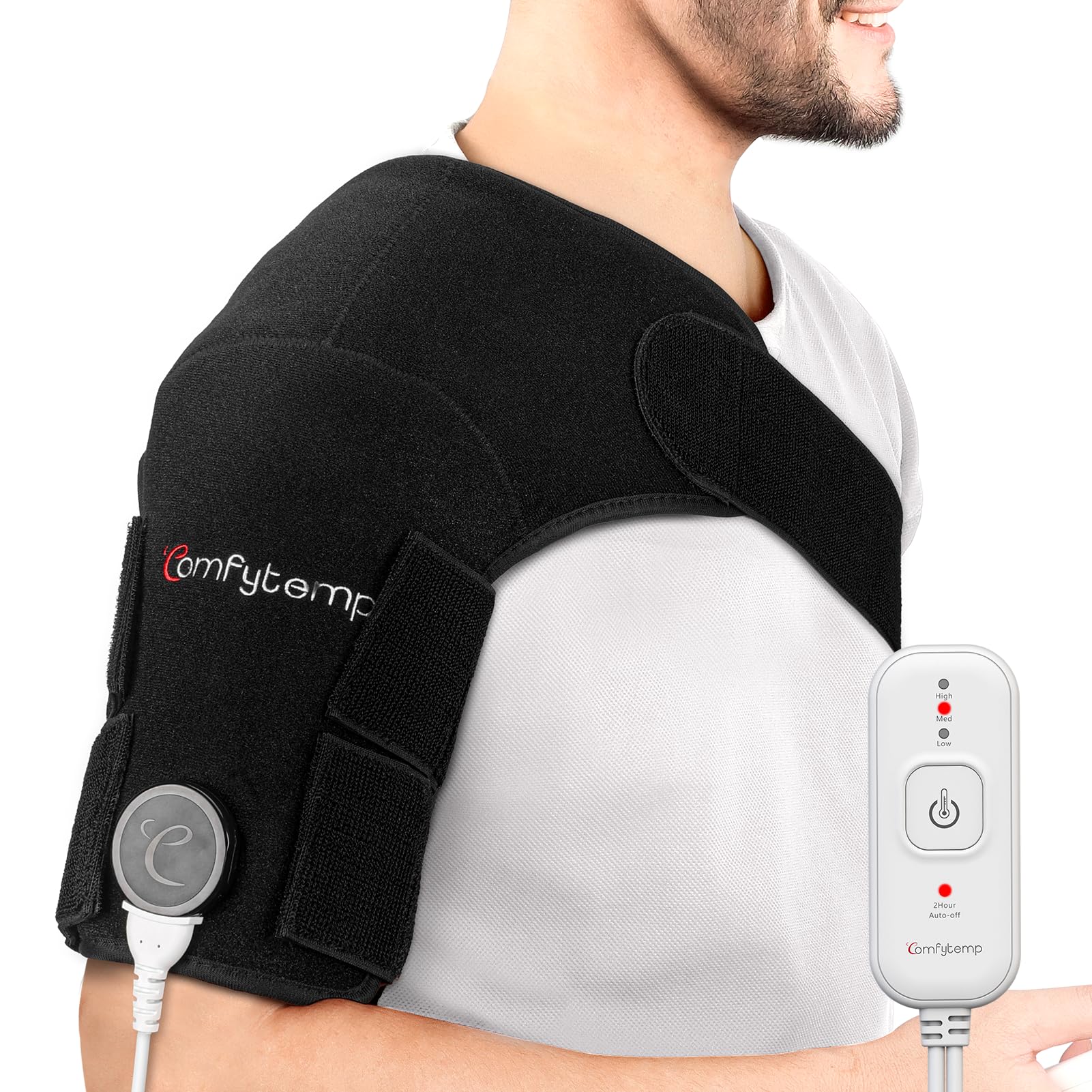 Photo 1 of Comfytemp Shoulder Heating Pad for Rotator Cuff, Heating Pad for Shoulders with Brace, FSA Eligible HSA Heated Shoulder Wrap for Men Women Mom Dad, 3 Heat Settings, 2H Auto-Off (S/M)