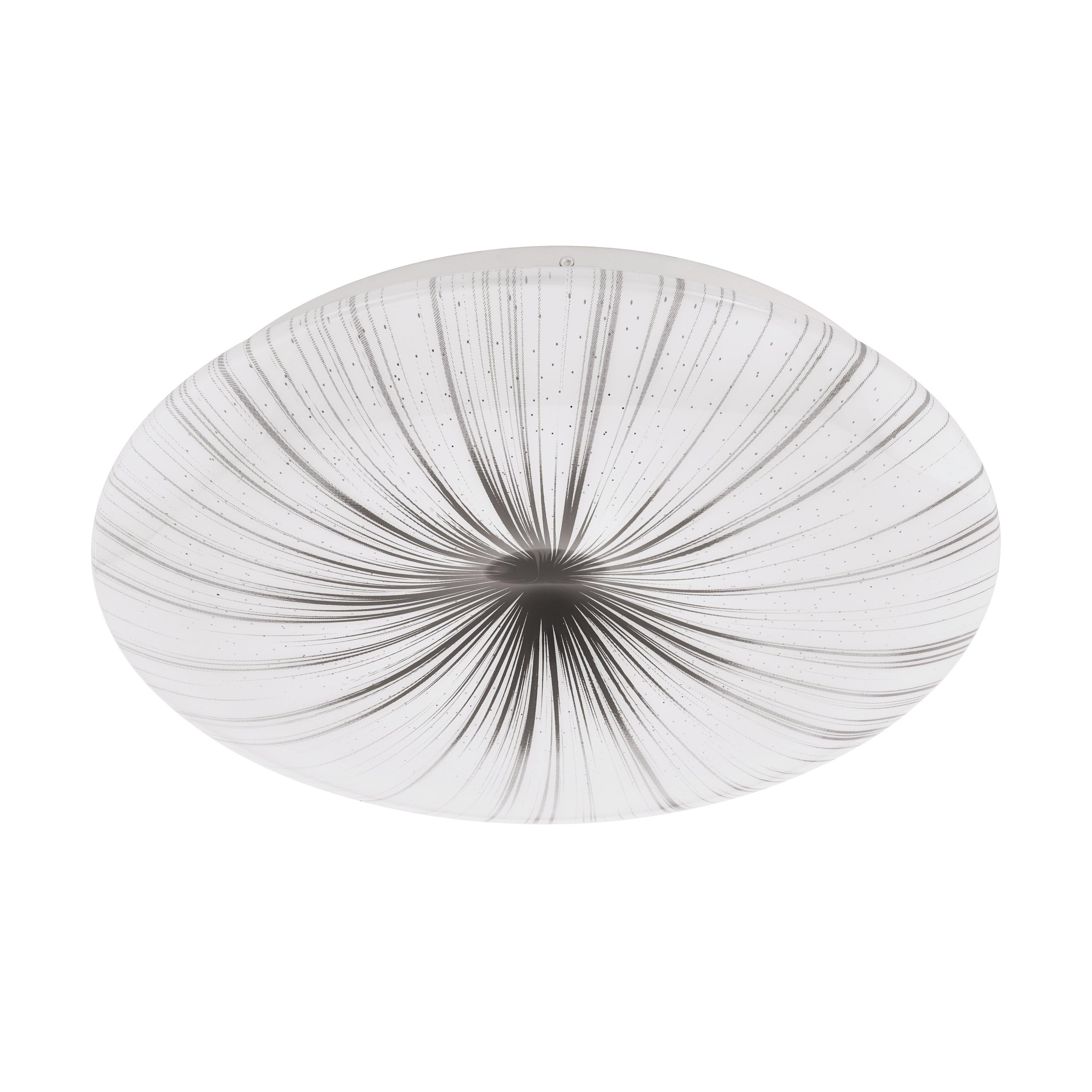 Eglo LED Flush Ceiling Light Nieves, Crystal Effect Lighting Made of Silver-White Plastic and Metal, Warm White Living Room, Bedroom and Hallway lamp, Ø 31 cm
