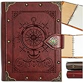DUROTAN Compass Journal Notebook Gift Set Unique A5 Binder 400 Page For Vintage Blank Paper Travel Diary for Writing,Drawing,Sketchbook Journals Dnd Gift