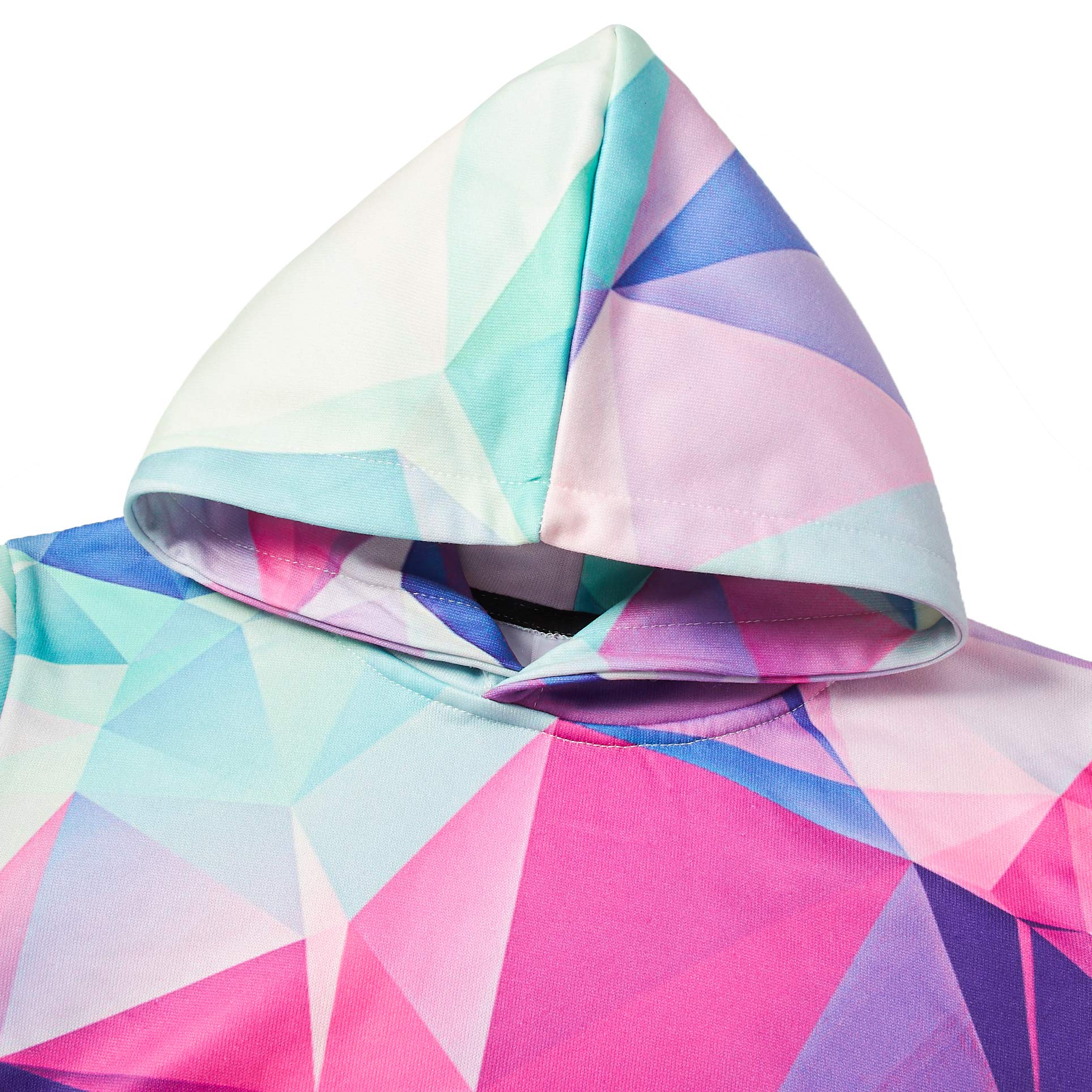 RAISEVERN Pullover per Bambini Ragazzi Unisex Cool 3D Stampato Felpe con Cappuccio Felpe con Cappuccio Coulisse con Grandi Tasche Viola 15t