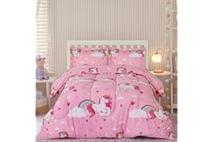 Utopia Bedding All Season Unicorn Comforter Set with 2 Pillow Cases, 3 Piece Soft Brushed Microfiber Kids Bedding Set for Boy