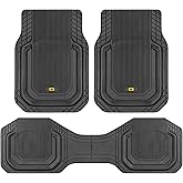 Cat® ToughLiner™ Car Floor Mats - Heavy Duty Trim to Fit Mat for Trucks - Car Mats & SUV Floor Liners for Car - All-Weather Truck Accessories & Odorless Rubber Automotive Mats - Black