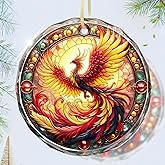 Stained Glass Phoenix Christmas Ornament, Phoenix Christmas Tree Decoration, Xmas Tree Decor, Gift Idea
