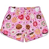 iscream Big Girls Silky Soft Bold Print Plush Fleece Shorts - Bake Shop Collection