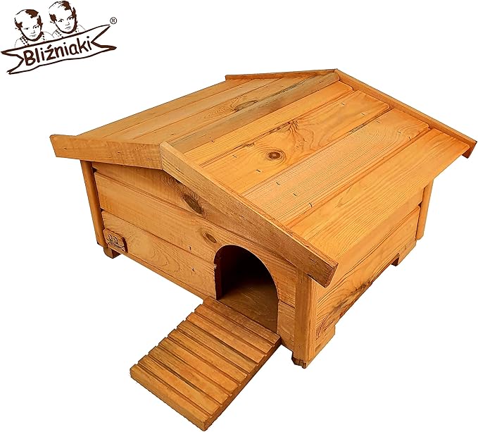 BLINIAKI HDJ3 B Wooden Hedgehog House 37 x 47 x 25 cm Removable Roof Wooden Floor Safe for