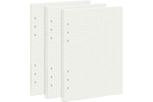 OVISEEN 135 Sheets Planner Refill Paper, 210x142mm, 5mm Squared Inserts Paper A5 6 Holes Binder Grid Notepaper for Filofax Bullet Journals Diary