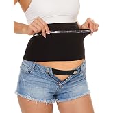 Rheane Belly Band For Pregnant Women Maternity Belly Band Pregnancy Pants Extender (Black 4)