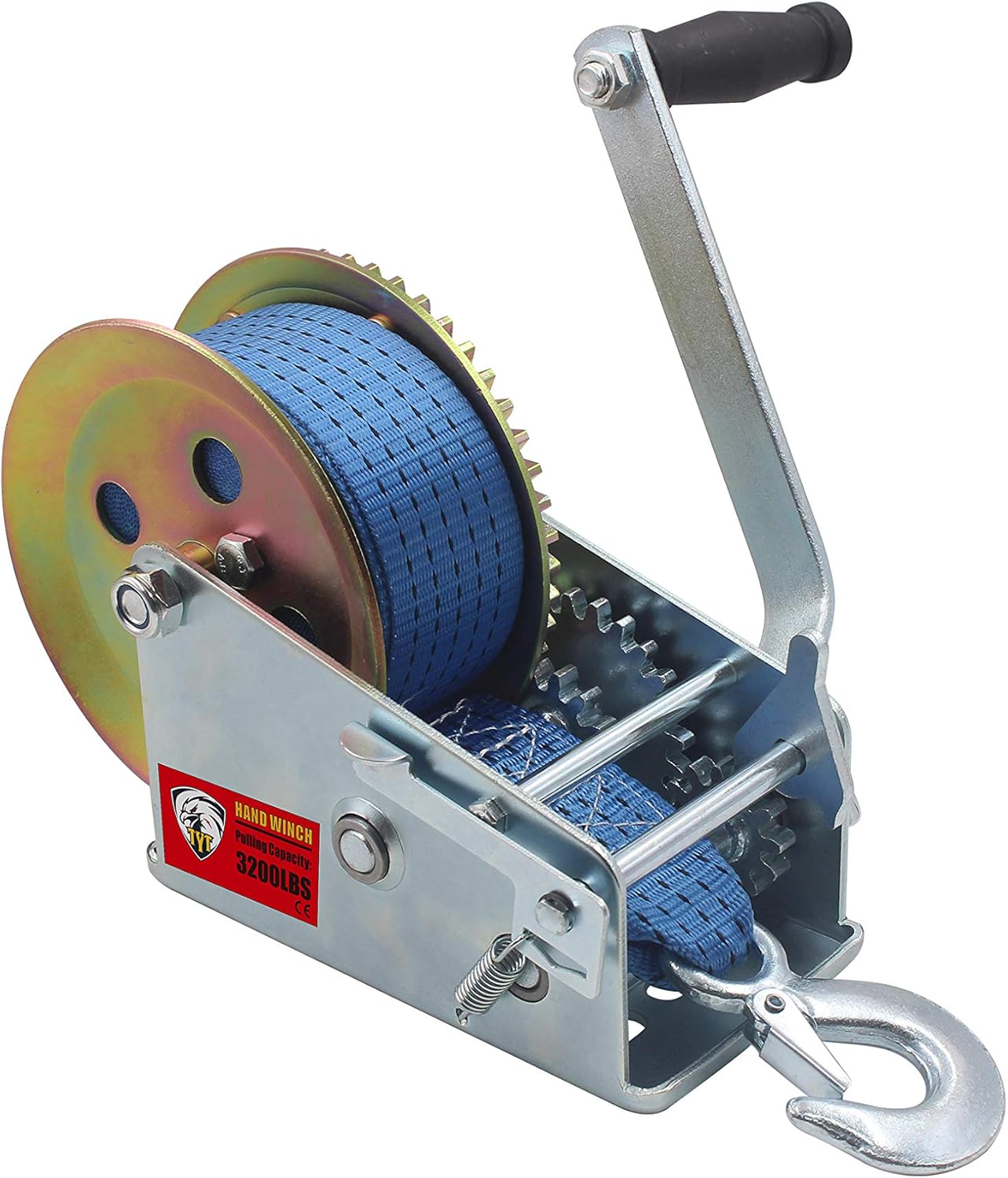 TYT 3200lbs Heavy Duty Hand Winch with 10m (32ft) Nylon