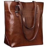 S-ZONE Vintage Genuine Leather Tote Shoulder Bag Handbag Big Large Capacity 2.0