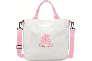 VIVIMENG Crossbody Bag for Girls Initial Canvas Travel Messenger Bag Letter Birthday Present Teen Girls Holiday Present