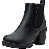 Vepose Women’s Ankle Chunky Heeled Boots Platform Chelsea Retro Short 999 Booties with Zipper